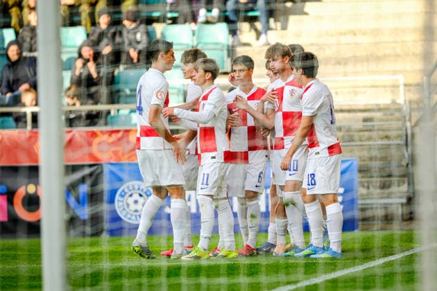 UEFA Under-17 European Championship, EM, Europameisterschaft Estonia 2026 Croatia national team, Nationalteam celebrating the third goal during the UEFA Under-17 European Championship Group-A match between Estonia U-17 vs Croatia U-17 national teams, Tallinn Estonia 28.05.2026 Tallinn A Le Coq Arena Estonia Copyright: xMaurixLevandix