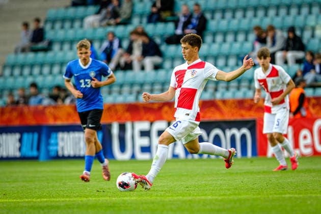UEFA Under-17 European Championship, EM, Europameisterschaft Estonia 2026 Matej Milicic in action during the UEFA Under-17 European Championship Group-A match between Estonia U-17 vs Croatia U-17 national teams, Tallinn Estonia 28.05.2026 Tallinn A Le Coq Arena Estonia Copyright: xMaurixLevandix