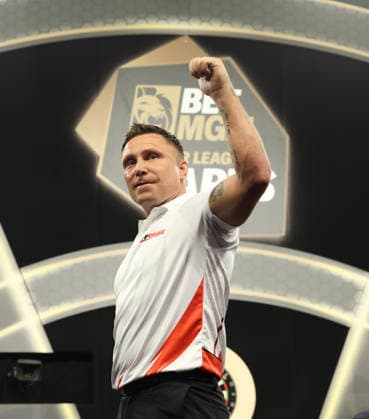 BetMGM Premier League Darts 28MAY26 Gewrwyn Price during the BetMGM Premier League darts at the O2 Arena, London, UK on 28 May 2026. London O2 Arena London UK Editorial use only , Copyright: xChrisxSargeantx PSI-24296-0037