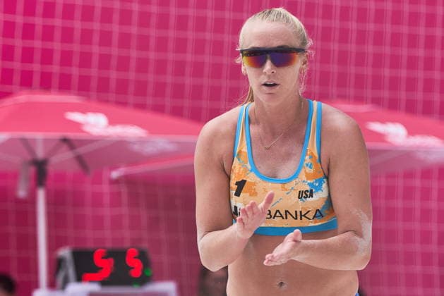 Ostrava 28.05.2026. Beach volleyball, Beachvolleyball JT Banka Ostrava Beach Pro Tour Elite 16, day 2, group phase, Ostrava, Czech Republic --- Siatkowka plazowa, JT Banka Ostrava Beach Pro Tour Elite 16, dzien drugi, faza grupowa turnieju w Ostrawie Persons Shown : Sara Highes (USA) Fot. Dominika Chmura Arena Akcji NEWSPIX.PL --- newspix.pl POLAND OUT! 