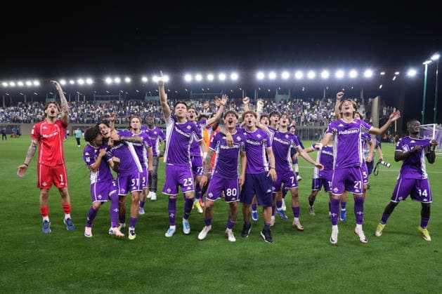Celebrates during the finals match between Fiorentina U20 and Parma U20 of the 2025 2026 Primavera 1 Championship at the Rocco B. Commisso Viola Park Sports Center in Bagno a Ripoli, Florence, Italy. May 28, 2026. - Soccer.  Copyright: xAlfredoxFalcone LaPressex
