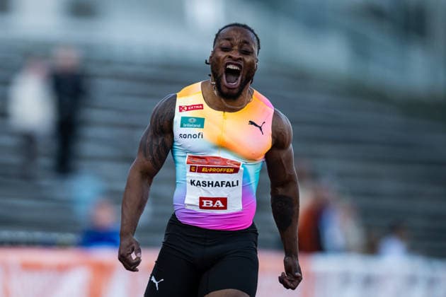 260528 Salum Kashafali of Norway after winning the men™s 100 meter para during the Trond Mohn Games on May 28, 2026 in Bergen. Photo: Marius Simensen BILDBYRAN Cop 238 MM0068 athletics bbeng friidrett friidrott jubel norge norway trond mohn games Copyright: MARIUSxSIMENSEN BB260528ZA041
