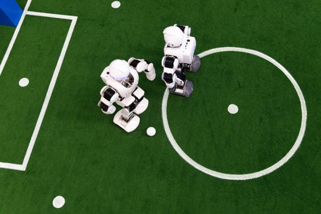 Futbots MX robotic football tournament in Mexico City MEXICO CITY, MEXICO - MAY 28: Robots kick the ball during an exhibition as part of the Futbots MX robotic tournament, at the School of Mechanical and Electrical Engineering (ESIME), in Mexico City, Mexico on May 28, 2026. ESIME hosted a regional qualifying round for the national Futbot MX Robotics Cup, a tabletop robotics competition where participants control robots in simulated football matches as part of World Cup year activities. Daniel Cardenas Anadolu Mexico City Mexico. Editorial use only. Please get in touch for any other usage.  Copyright: x2026xAnadoluxDanielxCardenasx