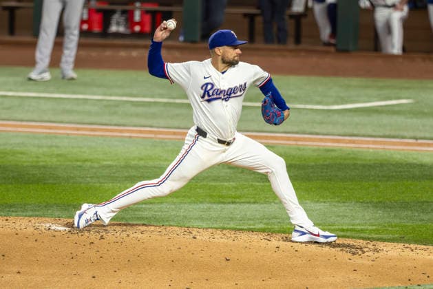 May 28, 2026, Arlington, Texas, USA: Texas Rangers pitcher NATHAN EOVALDI (17) during a MLB, Baseball Herren, USA game between the Houston Astros and Texas Rangers at Globe Life Field. Houston wins 5-1. Arlington USA - ZUMAf180 20260528_zsp_f180_007 Copyright: xMarkxFannx