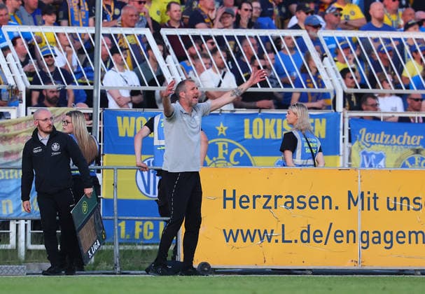 Leipzig, 28.05.2026, Bruno-Plache-Stadion,Fußball, HIN Aufstiegsspiel zur 3. Liga , 1.FC LOK LEIPZIG vs. FWK WÜRZBURGER KICKERS 0:1 (0:0) , Im Bild: Trainer Jochen Seitz, Lok Leipzig ,