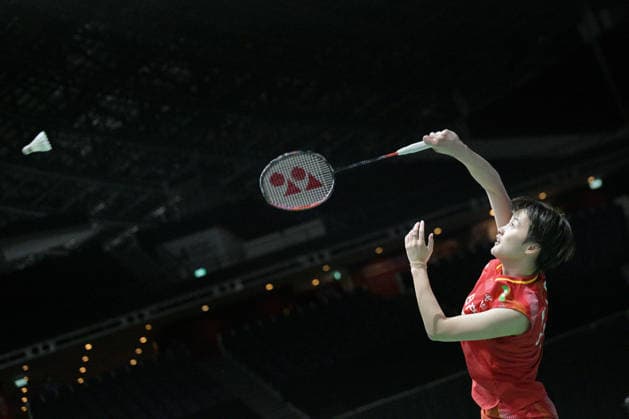 (260529) -- SINGAPORE, May 29, 2026 -- Chen Yufei hits a return during women s singles round of 16 match between Chen Yufei of China and Akechi Hina of Japan at the Singapore Badminton Open 2026 in Singapore on May 28, 2026. (Photo by Xinhua) (SP)SINGAPORE-BADMINTON-SINGAPORE OPEN-WOMEN S SINGLES ThenxChihxWey 