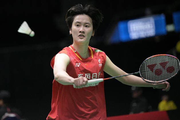 (260529) -- SINGAPORE, May 29, 2026 -- Chen Yufei hits a return during women s singles round of 16 match between Chen Yufei of China and Akechi Hina of Japan at the Singapore Badminton Open 2026 in Singapore on May 28, 2026. (Photo by Xinhua) (SP)SINGAPORE-BADMINTON-SINGAPORE OPEN-WOMEN S SINGLES ThenxChihxWey 