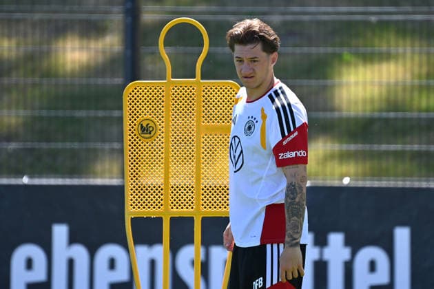 Angelo STILLER (GER), Aktion,Einzelbild,angeschnittenes Einzelmotiv,Halbfigur,halbe Figur. Deutsche Fussball Nationalmannschaft,WM Vorbereitung, Trainingslager in Herzogenaurach am 28.05.2026.