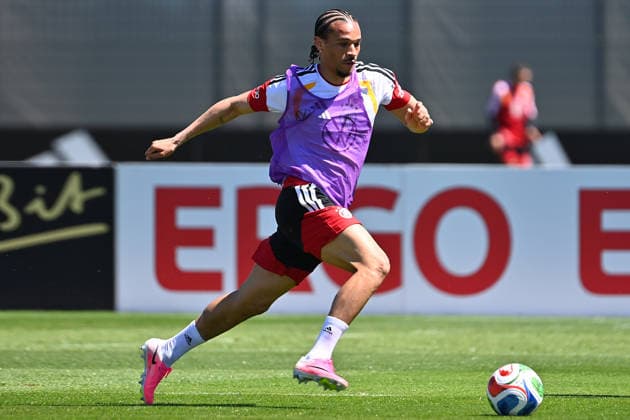 Leroy SANE (GER) am Ball,Aktion,Einzelaktion,Einzelbild, Freisteller,Ganzkoerperaufnahme,ganze Figur. Deutsche Fussball Nationalmannschaft,WM Vorbereitung, Trainingslager in Herzogenaurach am 28.05.2026.