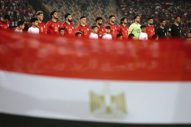 Egypt V Russia - Friendly International Egyptian players stand during the national anthem before the International Friendly, Länderspiel, Nationalmannschaft match, the New Capital Cup, between Egypt and Russia at Cairo International Stadium in Cairo, Egypt. cairo Egypt  Copyright: xZiadxAhmedx originalFilename:abdellelah-notitle260528_npBMS.jpg