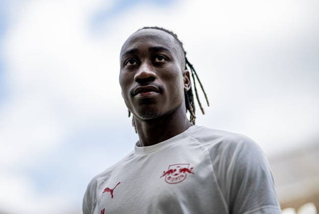 Leipzigs Yan Diomande. Fussball 1. Bundesliga, 34. Spieltag: SC Freiburg - RB Leipzig. 16. Mai 2026: Freiburg, Europa-Park-Stadion. SC Freiburg - RB Leipzig *** Leipzigs Yan Diomande Soccer 1 Bundesliga, Matchday 34 SC Freiburg RB Leipzig 16 May 2026 Freiburg, Europa Park Stadion SC Freiburg RB Leipzig