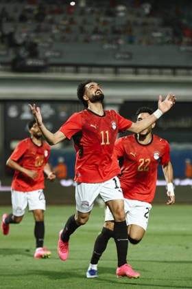 Egypt V Russia - Friendly International Mostafa Zico celebrates his goal during the International Friendly, Länderspiel, Nationalmannschaft match, the New Capital Cup, between Egypt and Russia at Cairo International Stadium in Cairo, Egypt. cairo Egypt  Copyright: xZiadxAhmedx originalFilename:abdellelah-notitle260528_npSMJ.jpg