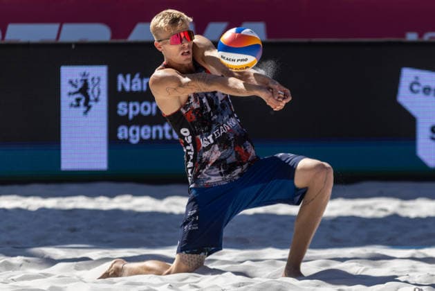 Matyas Dzavoronok (CZE) during the match Matyas Dzavoronok and Jakub Sepka From Czech Republic vs Steven van de Velde and Yorick de Groot of Netherlands at the Pro Tour, Beach volleyball, Beachvolleyball tournament of Elite category, Ostrava, Czech Republic, May 29, 2026. (CTKxPhoto VladimirxPrycek) CTKPhotoP2026052902407  CTKPhotoP2026052902407