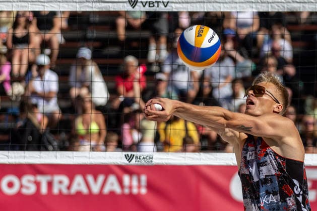 Matyas Dzavoronok (CZE) during the match Matyas Dzavoronok and Jakub Sepka From Czech Republic vs Steven van de Velde and Yorick de Groot of Netherlands at the Pro Tour, Beach volleyball, Beachvolleyball tournament of Elite category, Ostrava, Czech Republic, May 29, 2026. (CTKxPhoto VladimirxPrycek) CTKPhotoP2026052902424  CTKPhotoP2026052902424