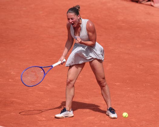 ,Marta Kostyuk (UKR) jubelt nach einem gewonnen Punkt, Emotion, Freude Tennis - French Open 2026 - Roland Garros - Paris - - France - 29 May 2026. Copyright: xJuergenxHasenkopfx
