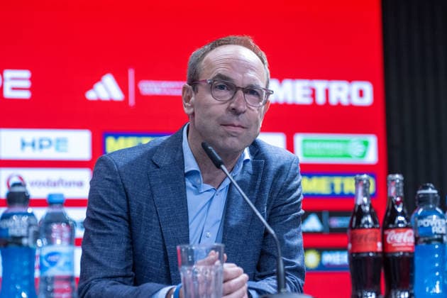 Alexander Jobst (Fortuna Duesseldorf, Vorstandsvorsitzender) hat zur PK Platz genommen. Pressekonferenz Fortuna Duesseldorf, Vorstellung des neuen Sportvorstandes, 3. Liga, Fussball, Saison 2026 2027, 28.05.2026 Pressekonferenz Fortuna Duesseldorf, 3. Liga, Saison 2025 2026, 29.05.2026 Duesseldorf Copyright: xEibner-Pressefoto ThomasxHaeslerx EP_THR