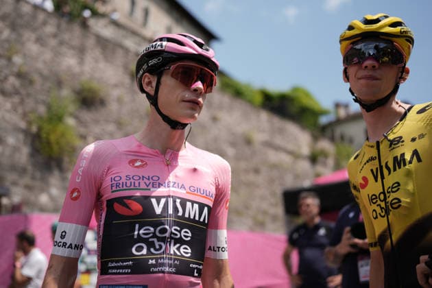 Denmark™s Jonas Vingegaard Hansen of Team Visma Lease A Bike during Stage 19 of the Giro d™Italia, from Feltre to Alleghe, Italy, Friday, May 29, 2026.  Copyright: xMassimoxPaolone LaPressex