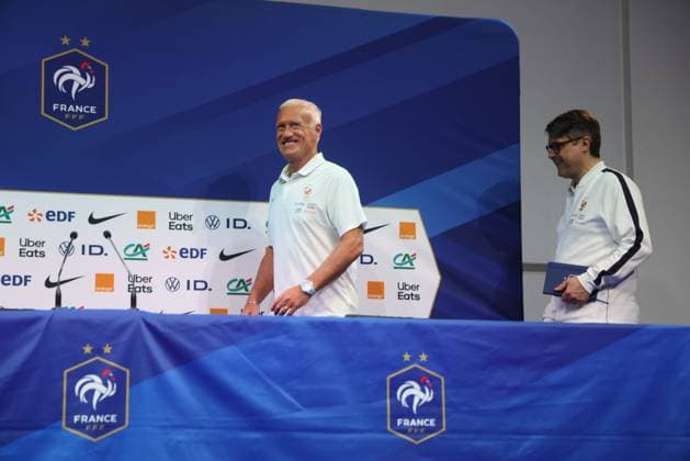 CP LES BLEUS PHOTOPQR LE PARISIEN Jean-Baptiste Quentin (Staff) ; ; 29 05 2026 ; Vendredi 29 mai 2026 Centre d entrainement de l équipe de France de football de Clairefontaine - COnférence de presse du sélectionneur, DIdier Deschamps Clairefontaine, France, may 29th 2026 France coach Dider Deschamps during press conference, PK, Pressekonferenz