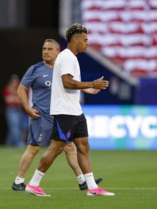 BUDAPEST - Desire Doue of Paris Saint-Germain during the MD-1 training ahead of the UEFA Champions League final between Paris Saint-Germain and Arsenal FC at the Puskas ArÃ na on May 29, 2026, Budapest, Hungary. MAURICE VAN STEEN ANP UEFA Champions League Final 2026 2025-2026 xVIxANPxSportx xMauricexvanxSteenxIVx 559600094 originalFilename: 559600094.jpg