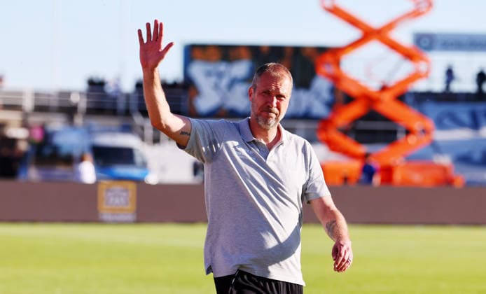Leipzig, 28.05.2026, Bruno-Plache-Stadion,Fußball, HIN Aufstiegsspiel zur 3. Liga , 1. FC LOK LEIPZIG vs. FWK WÜRZBURGER KICKERS , Im Bild: Trainer Jochen Seitz, Lok Leipzig ,