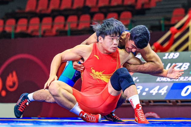 U17, U 17 Wrestling Asian Championships 80kg GR - Abdulaziz Kholmirzaev (UZB) df. Yujian Cheng (CHN)