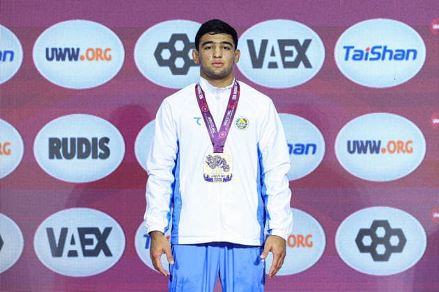 U17, U 17 Wrestling Asian Championships Podium 80kg GR - Gold: Abdulaziz Kholmirzaev (UZB)