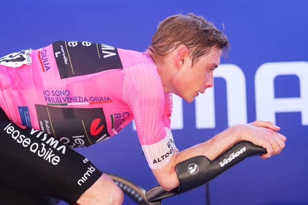 The cyclamen jersey France™s Paul Magnier of Soudal Quick-Step during Stage 19 of the Giro d™Italia, from Feltre to Alleghe, Italy, Friday, May 29, 2026.  Copyright: xSimonexSpada LaPressex