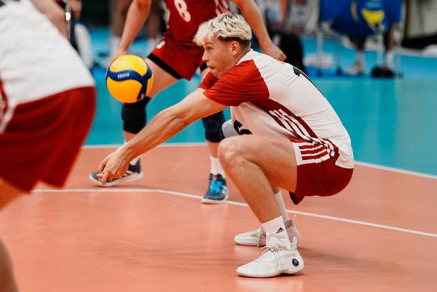 VOLLEYBALL - OEVV, AUT vs ESP, test match STEINBRUNN,AUSTRIA,29.MAY.26 - VOLLEYBALL - OEVV, Oesterreichischer Volleyball Verband, test match, Austria vs Spain. Image shows Lukas Glatz (AUT).  GEPAxpictures xKevinxKada