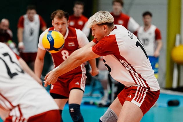 VOLLEYBALL - OEVV, AUT vs ESP, test match STEINBRUNN,AUSTRIA,29.MAY.26 - VOLLEYBALL - OEVV, Oesterreichischer Volleyball Verband, test match, Austria vs Spain. Image shows Jacob Kitzinger and Lukas Glatz (AUT).  GEPAxpictures xKevinxKada