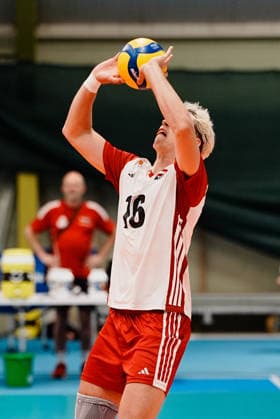 VOLLEYBALL - OEVV, AUT vs ESP, test match STEINBRUNN,AUSTRIA,29.MAY.26 - VOLLEYBALL - OEVV, Oesterreichischer Volleyball Verband, test match, Austria vs Spain. Image shows Lukas Glatz (AUT).  GEPAxpictures xKevinxKada