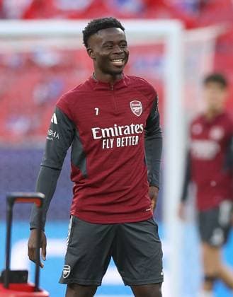 Bukayo Saka of Arsenal Arsenal Training Session, UEFA Champions League, Final, Football, Puskas Arena, Budapest, Hungary - 29 May 2026Budapest Puskas Arena Hungary EDITORIAL USE ONLY No use with unauthorised audio, video, data, fixture lists, club league logos or live services. Online in-match use limited to 120 images, no video emulation. No use in betting, games or single club league player publications.  Copyright: xKieranxMcManus Shutterstockx 16898278ad