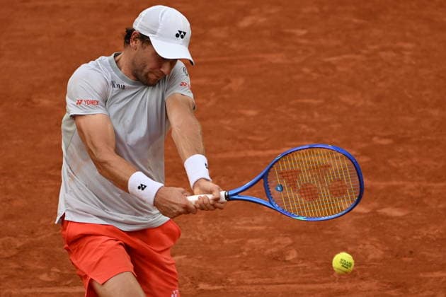 2026 French Open (Roland-Garros) - Day 6 PARIS, FRANCE - MAY 29: Casper Ruud of Norway and Tommy Paul of the United States compete during their men s singles match on day six of the French Open tennis tournament on Court Suzanne-Lenglen at the Roland-Garros Complex in Paris, France on May 29, 2026. Burak Akbulut Anadolu Paris France. Editorial use only. Please get in touch for any other usage.  Copyright: x2026xAnadoluxBurakxAkbulutx