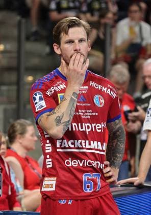 29.05.2026 - Handball - 1. Bundesliga DAIKIN HBL - Saison 2025 2026 - 33. Spieltag: HC Erlangen Metropolregion Nürnberg HCE - Bergischer HC - DaMa - xdaxmax - Hampus Olsson (67, HC Erlangen HCE ) enttäuscht Enttäuschung
