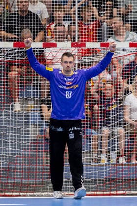 29.05.2026, 33. Spieltag der 2. Handball Bundesliga, TuSEM Essen - HSG Nordhorn-Lingen. Torwart Dominik Plaue (TuSEM Essen). Essen Am Hallo NRW Deutschland xRHR-FOTO DEx Copyright: DennisxEwert RHR-FOTOx RHR-FOTO DE
