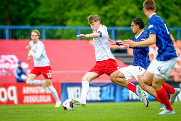 UEFA Under-17 European Championship, EM, Europameisterschaft Estonia 2026 Mikkel Bro Hansen in action during the UEFA Under-17 European Championship Group-A match between France U-17 vs Denmark U-17 national teams, Tallinn Estonia 29.05.2026 Tallinn A Le Coq Arena Estonia Copyright: xMaurixLevandix