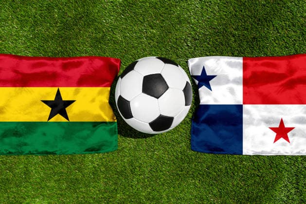 May 22, 2026: PHOTO MONTAGE, 2026 FIFA World Cup, WM, Weltmeisterschaft, Fussball National flags of Ghana and Panama with a soccer ball on a grass field. Illustrative image for the group stage match on June 18 at the 2026 FIFA World Cup *** FOTOMONTAGE, Fußball-Weltmeisterschaft 2026: Nationalflaggen von Ghana und Panama mit Fußball auf Rasen. Symbolbild zum WM-Gruppenspiel am 18 Juni bei der FIFA Fussball-Weltmeisterschaft 2026