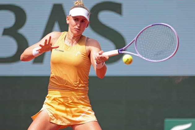 RECORD DATE NOT STATED 29th May 2026; Roland Garros, Paris, France; 2026 French Open Tennis, Day 11; Jil Teichmann (SUI) forehand against Karolina Muchova (CZE) JonxBromley