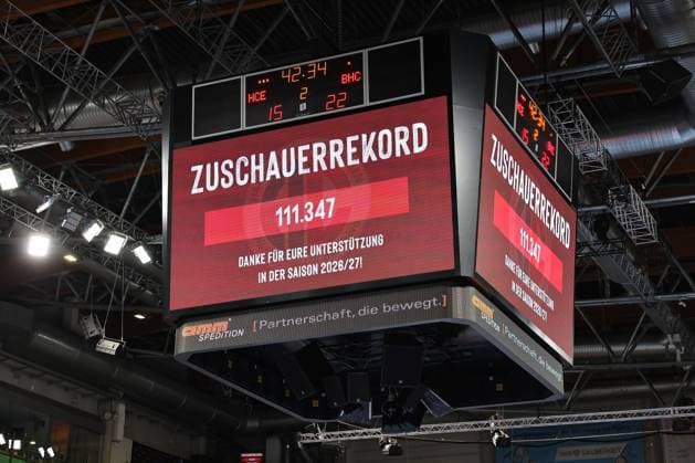 29.05.2026 - Handball - 1. Bundesliga DAIKIN HBL - Saison 2025 2026 - 33. Spieltag: HC Erlangen Metropolregion Nürnberg HCE - Bergischer HC - DaMa - xdaxmax - Symbolbild Symbolfoto Feature Impression - Zuschauerszahl der gesamten Saison - Zuschauerrekord - 111.347