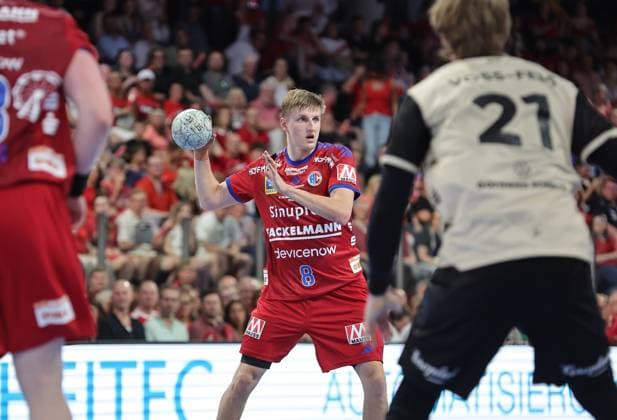 29.05.2026 - Handball - 1. Bundesliga DAIKIN HBL - Saison 2025 2026 - 33. Spieltag: HC Erlangen Metropolregion Nürnberg HCE - Bergischer HC - DaMa - xdaxmax - Sander Andreassen Overjordet ( 8, HC Erlangen HCE )