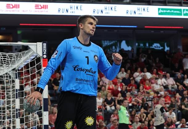 29.05.2026 - Handball - 1. Bundesliga DAIKIN HBL - Saison 2025 2026 - 33. Spieltag: HC Erlangen Metropolregion Nürnberg HCE - Bergischer HC - DaMa - xdaxmax - Christopher Rudeck (1, Bergischer HC ) ballt Faust Fäuste