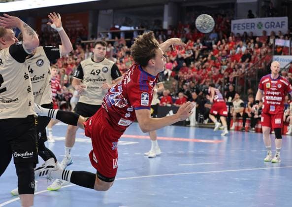 29.05.2026 - Handball - 1. Bundesliga DAIKIN HBL - Saison 2025 2026 - 33. Spieltag: HC Erlangen Metropolregion Nürnberg HCE - Bergischer HC - DaMa - xdaxmax - Maxsim Lochman (32, HC Erlangen HCE )