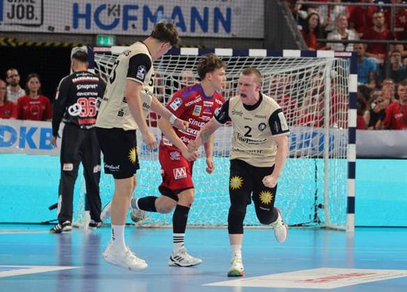 29.05.2026 - Handball - 1. Bundesliga DAIKIN HBL - Saison 2025 2026 - 33. Spieltag: HC Erlangen Metropolregion Nürnberg HCE - Bergischer HC - DaMa - xdaxmax - Jubel Freude - Sören Soeren Steinhaus (53, Bergischer HC ) Noah Beyer (2, Bergischer HC )