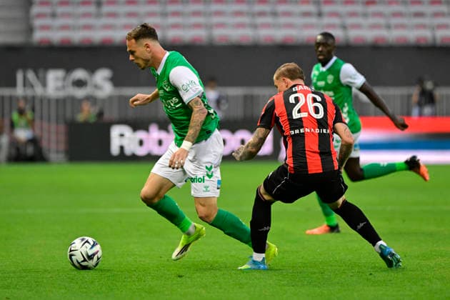 FOOTBALL : OGC Nice VS AS Saint-Etienne - Ligue 1 McDonald s play off - 29 05 2026 Irvin Cardona (ASSE) - Ligue 1 McDonald™s play off match between OGC Nice and AS Saint-Etienne on May 29, 2026 at the Allianz Riviera Stadium in Nice. NiceFrance  Copyright: xWilliamxCannarellax