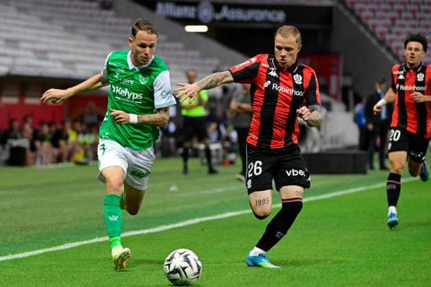FOOTBALL : OGC Nice VS AS Saint-Etienne - Ligue 1 McDonald s play off - 29 05 2026 Irvin Cardona (ASSE) - Ligue 1 McDonald™s play off match between OGC Nice and AS Saint-Etienne on May 29, 2026 at the Allianz Riviera Stadium in Nice. NiceFrance  Copyright: xWilliamxCannarellax