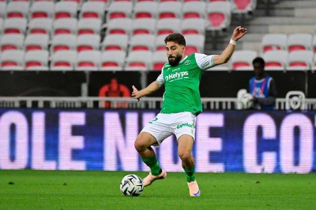 FOOTBALL : OGC Nice VS AS Saint-Etienne - Ligue 1 McDonald s play off - 29 05 2026 Zuriko Davitashvili (ASSE) - Ligue 1 McDonald™s play off match between OGC Nice and AS Saint-Etienne on May 29, 2026 at the Allianz Riviera Stadium in Nice. NiceFrance  Copyright: xWilliamxCannarellax