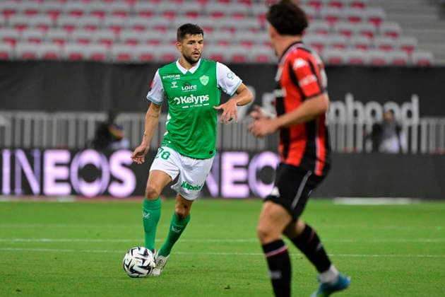 FOOTBALL : OGC Nice VS AS Saint-Etienne - Ligue 1 McDonald s play off - 29 05 2026 Julien Le Cardinal (ASSE) - Ligue 1 McDonald™s play off match between OGC Nice and AS Saint-Etienne on May 29, 2026 at the Allianz Riviera Stadium in Nice. NiceFrance  Copyright: xWilliamxCannarellax