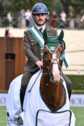 93? CSIO di Roma 2026 Andres Azcarraga of Mexico and Contendros 2, representing the Mexico Team, win the 93rd CSIO Roma 2026 Competition No. 5 - Nations Cup Intesa Sanpaolo, a two-round competition with a height of 160 cm and a prize money of 220,000 euros, at Piazza di Siena in Rome, Italy, on May 29, 2026. Rome Italy  Copyright: xDomenicoxCippitellix originalFilename:cippitelli-ita93csi260529_npUky.jpg