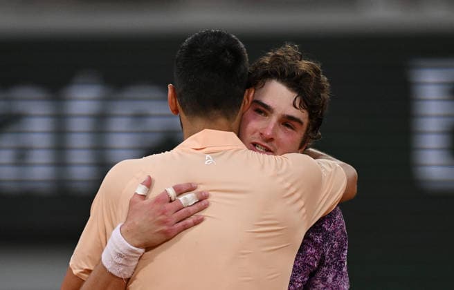 2026 Roland Garros Joao Fonseca (BRA) and Novak Djokovic (SRB)
