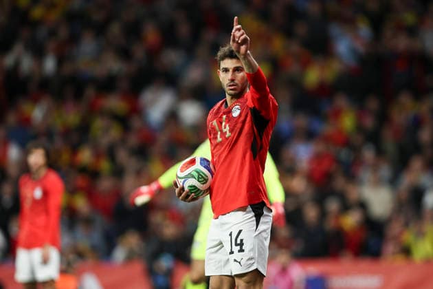 Spain Vs Egypt - national team, Nationalteam Friendly Match Hamdi Fathy of Egypt controls the ball during the friendly match between the Spanish and Egyptian national teams at RCD Stadium in Barcelona, Spain, in March 2026, ahead of the FIFA World Cup, WM, Weltmeisterschaft, Fussball Barcelona Spain  Copyright: xGongorax originalFilename:bonilla-spainvse260331_np95a.jpg