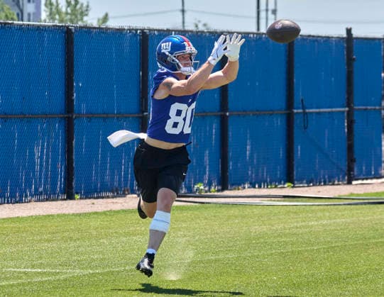 New York Giants wide receiver Gunner Olszewski (80) during organized team activities at the Quest Diagnostics Training Center in East Rutherford, New Jersey on Friday, May 29, 2026. CSM East Rutherford United States - ZUMAc04_ 20260529_zma_c04_010 Copyright: xDuncanxWilliamsx